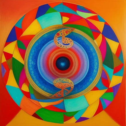 a circular painting